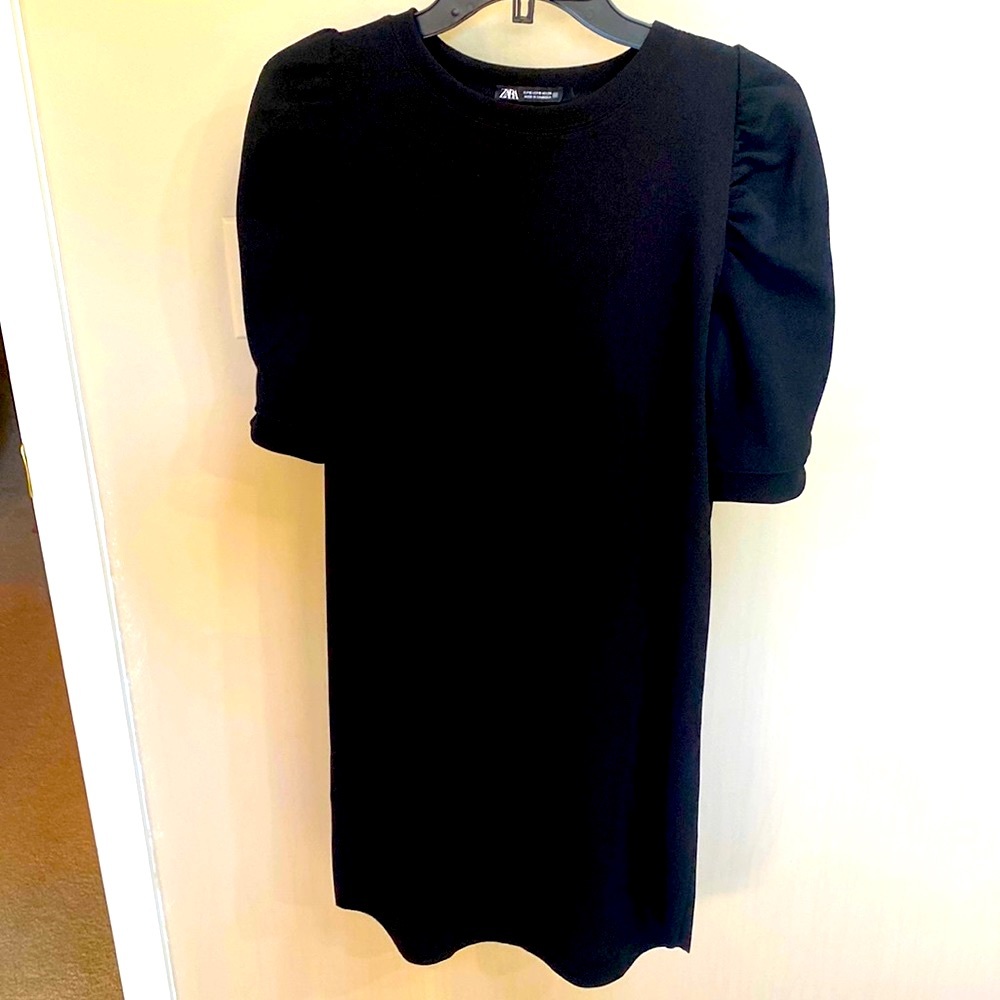 Zara puff sleeve shirt dress